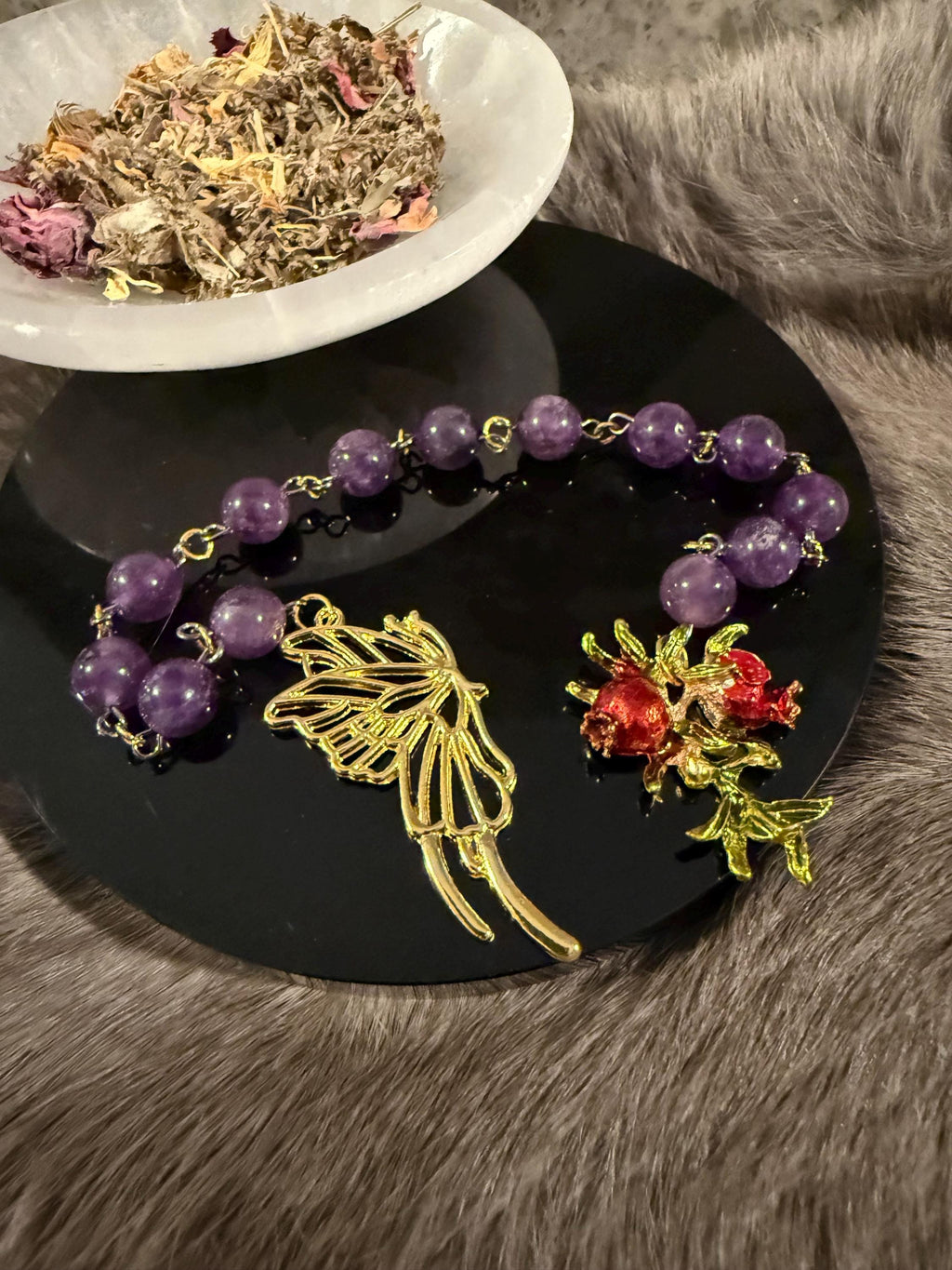 Persephone Diety Prayer Beads: Simple One Of A Kind Diety Prayer Bead Set