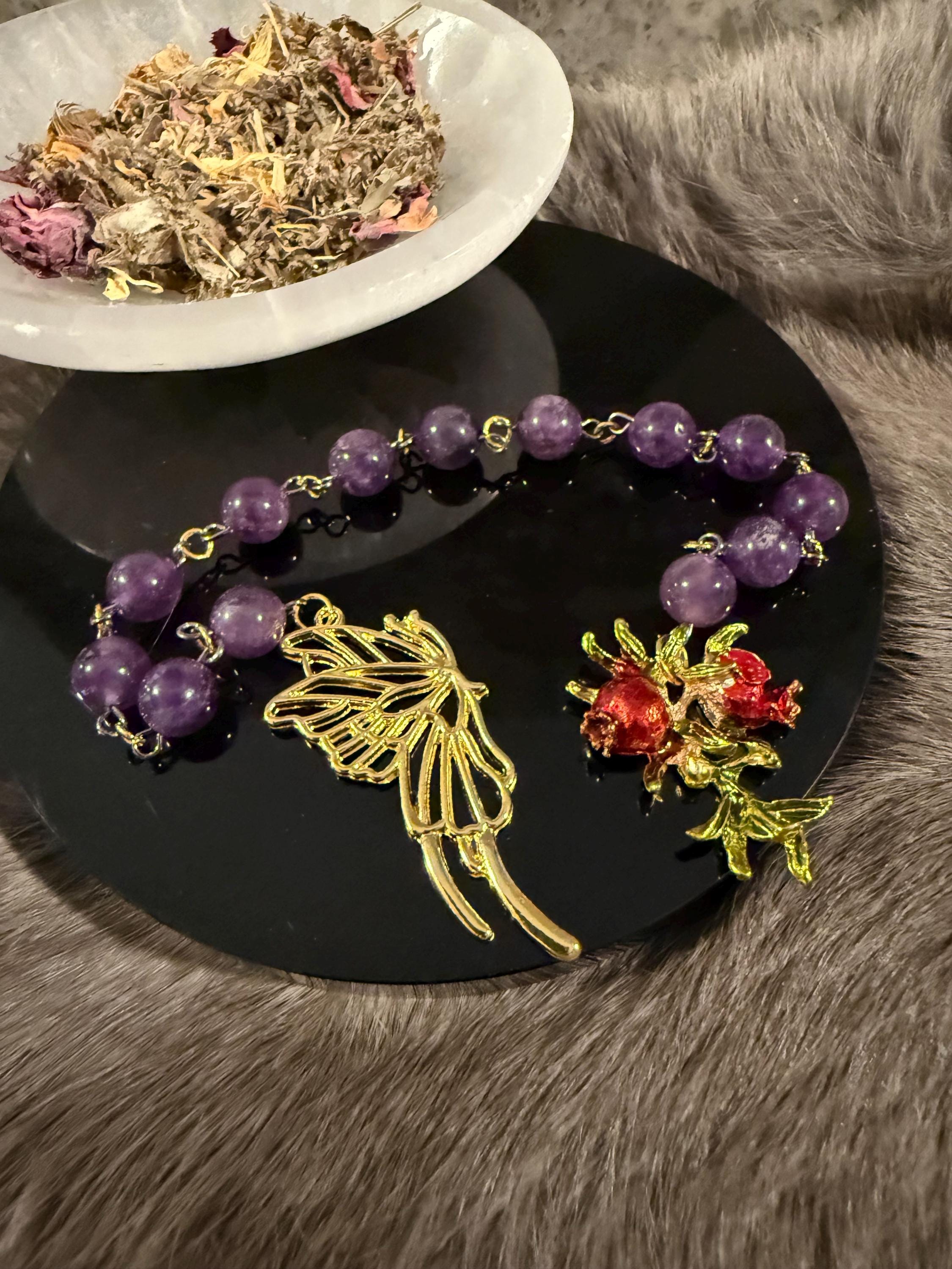 Persephone Diety Prayer Beads: Simple One Of A Kind Diety Prayer Bead Set