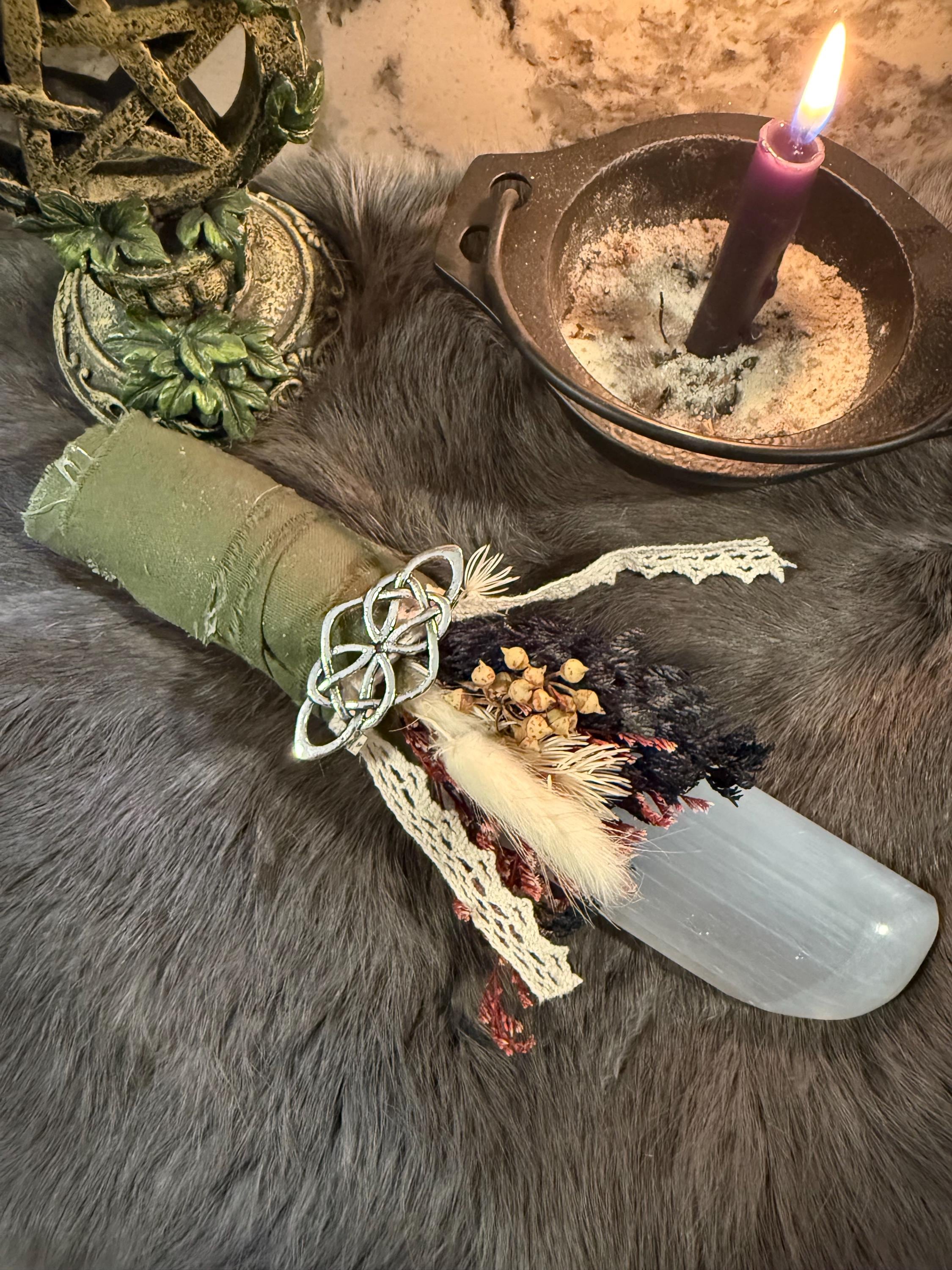 One of a Kind Selenite Altar Athame
