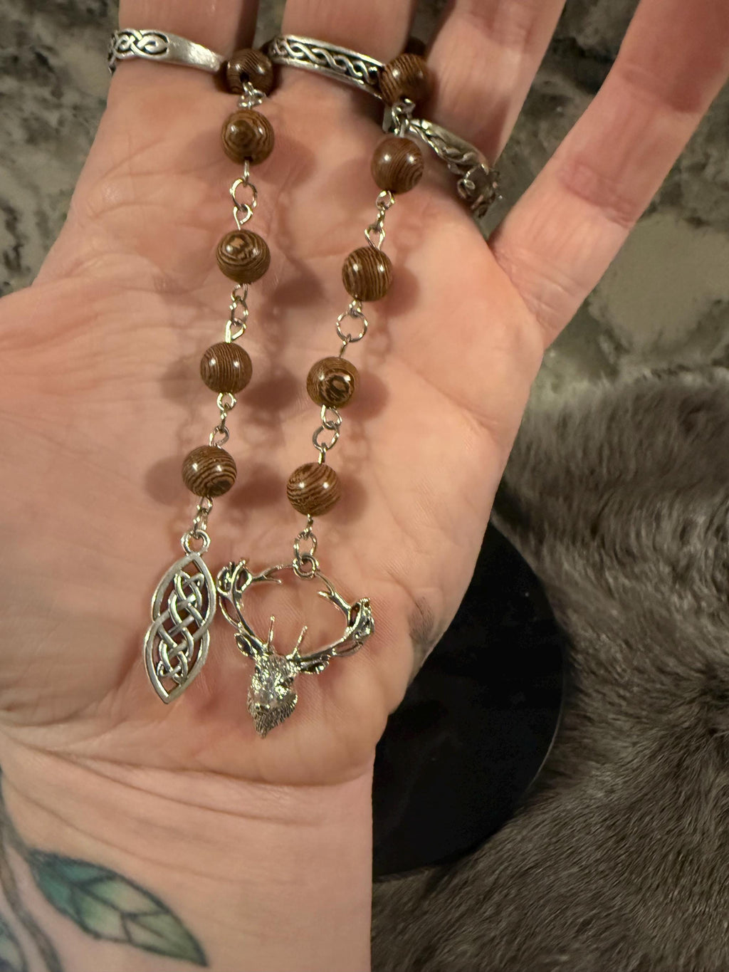 Cernunnos Diety Prayer Beads: Simple One Of A Kind Diety Prayer Bead Set