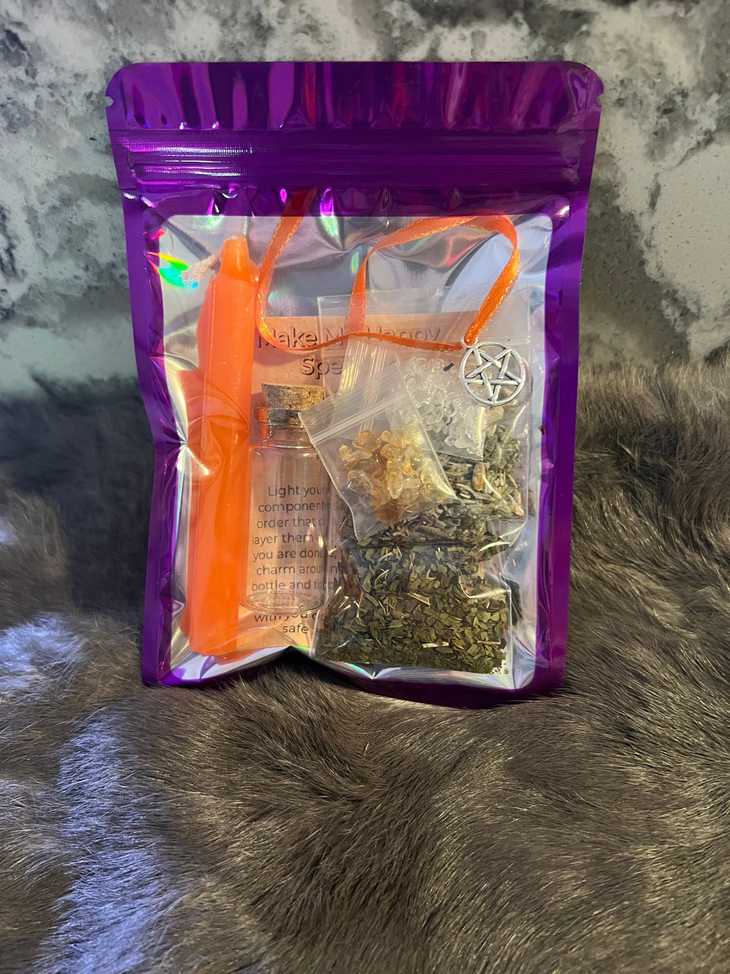 DIY Happiness Spell Jar Kit: Herbs, Crystals, Charm