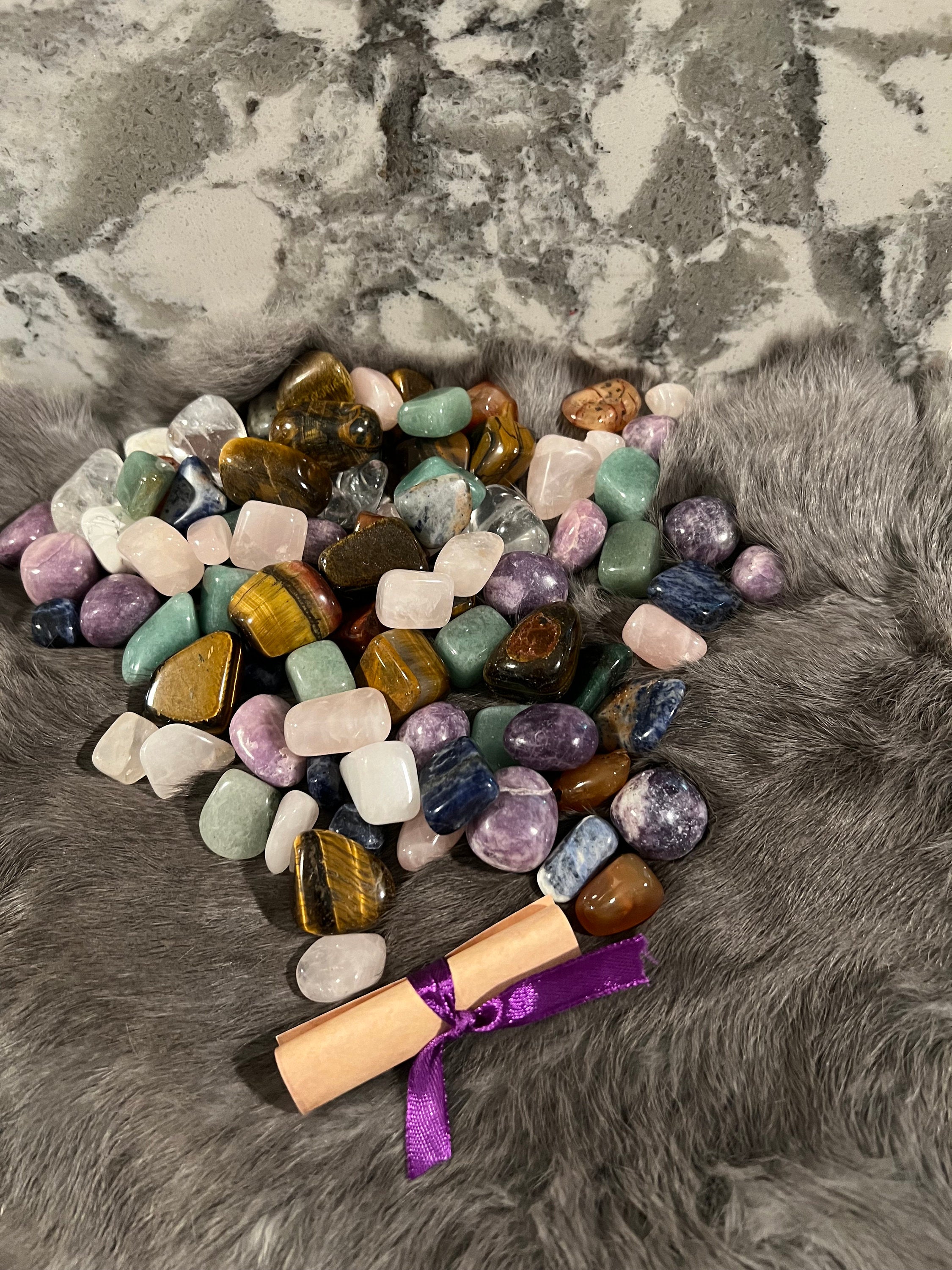 Intuitively Chosen Gemstone Tumble with Personalized Message