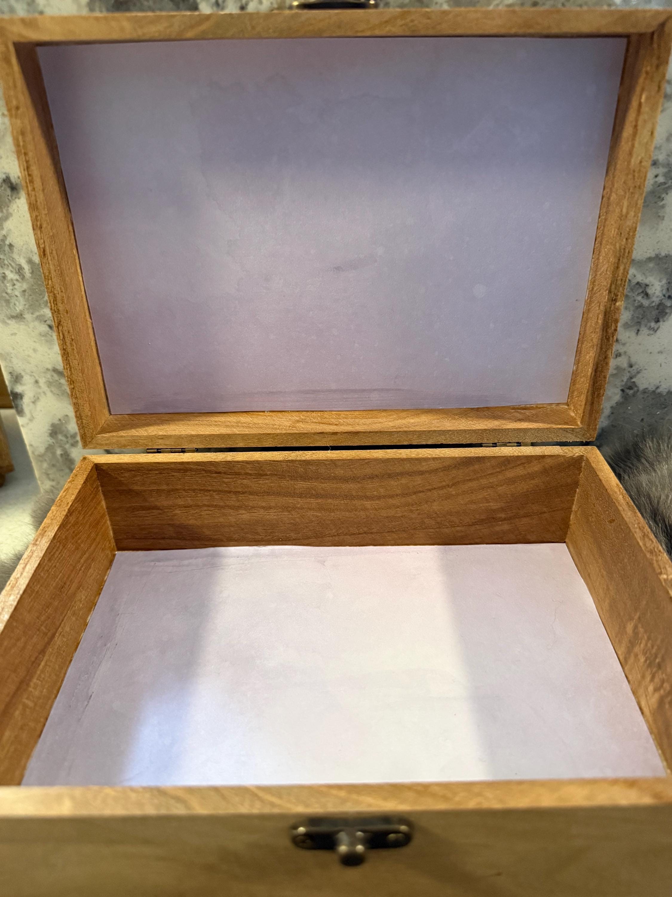 Wood Burned Unicorn Altar Box: Fantasy Wildflower Design