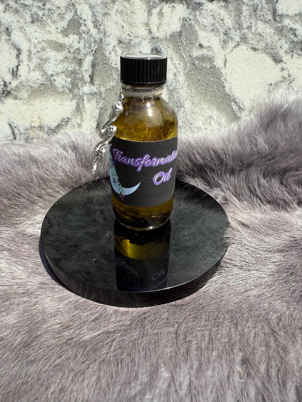 Transformation Spell Oil: Snakeskin, Mugwort & Obsidian - 2oz