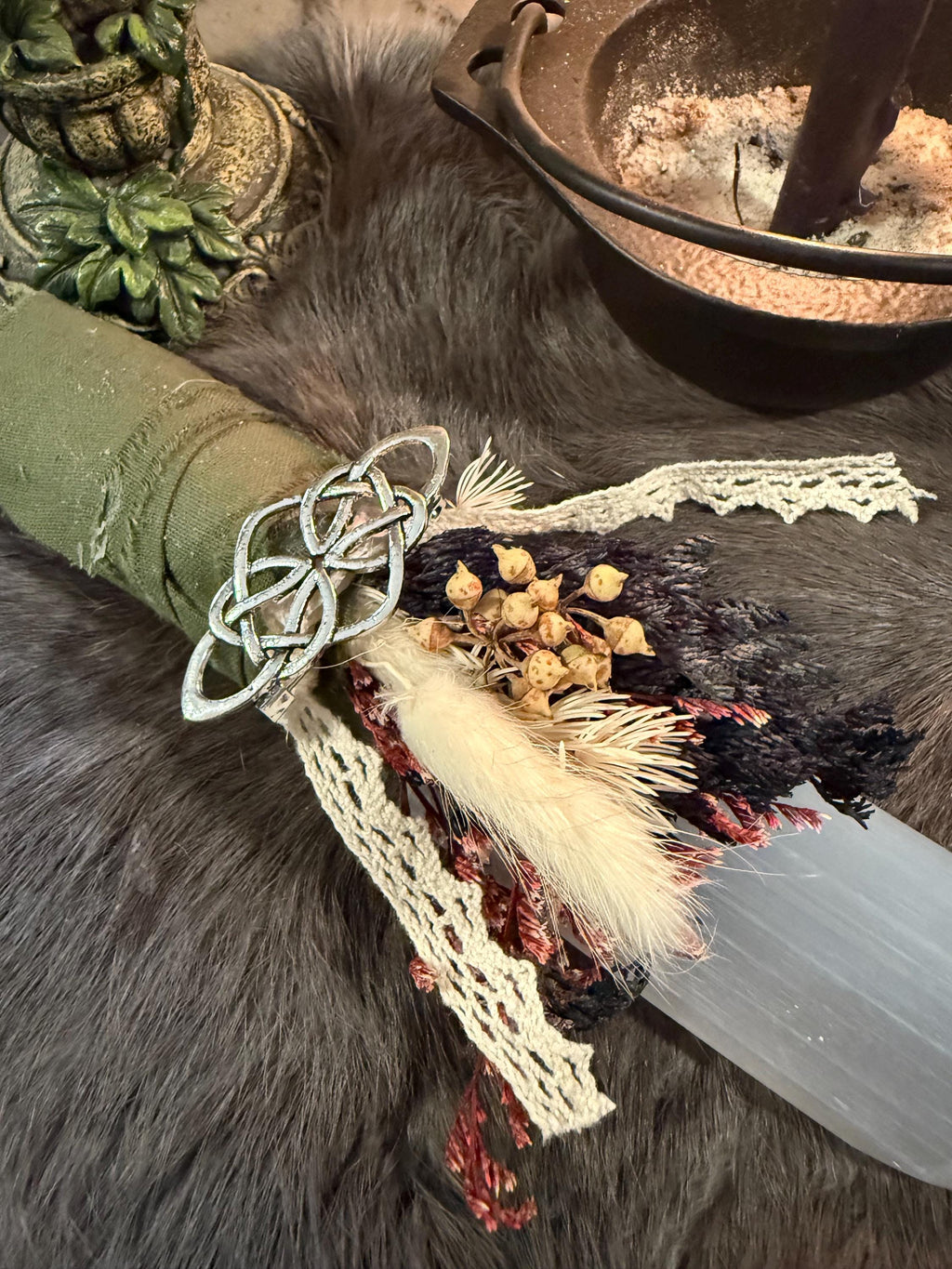 One of a Kind Selenite Altar Athame