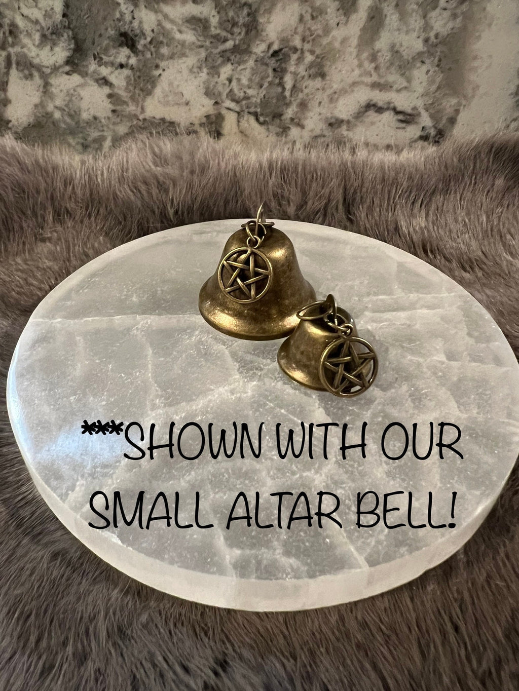 Large Altar Bell with Pentacle Charm - Witchcraft Tool