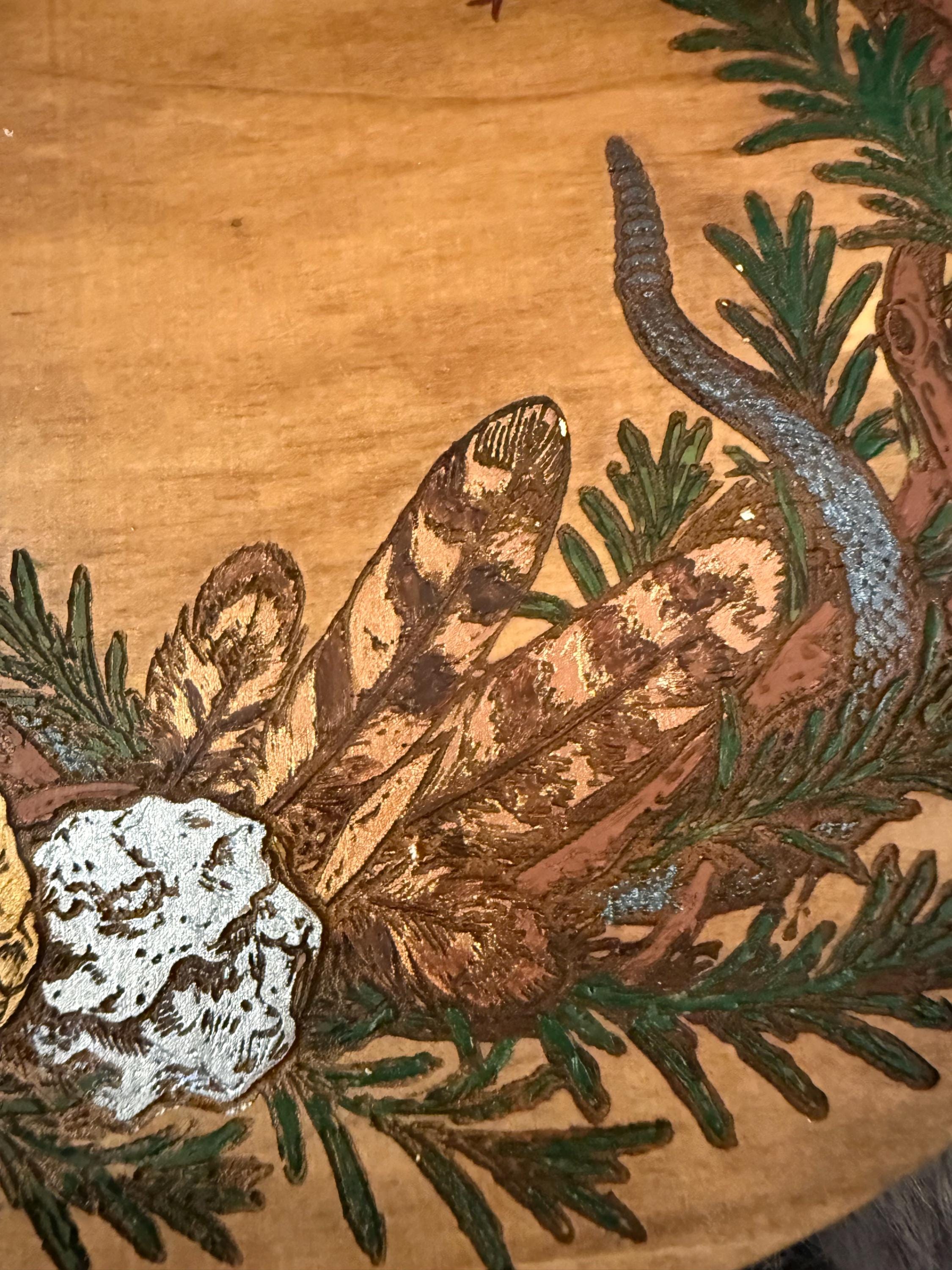 Hades Altar Table – Hand-Painted Wood Dais for Rituals
