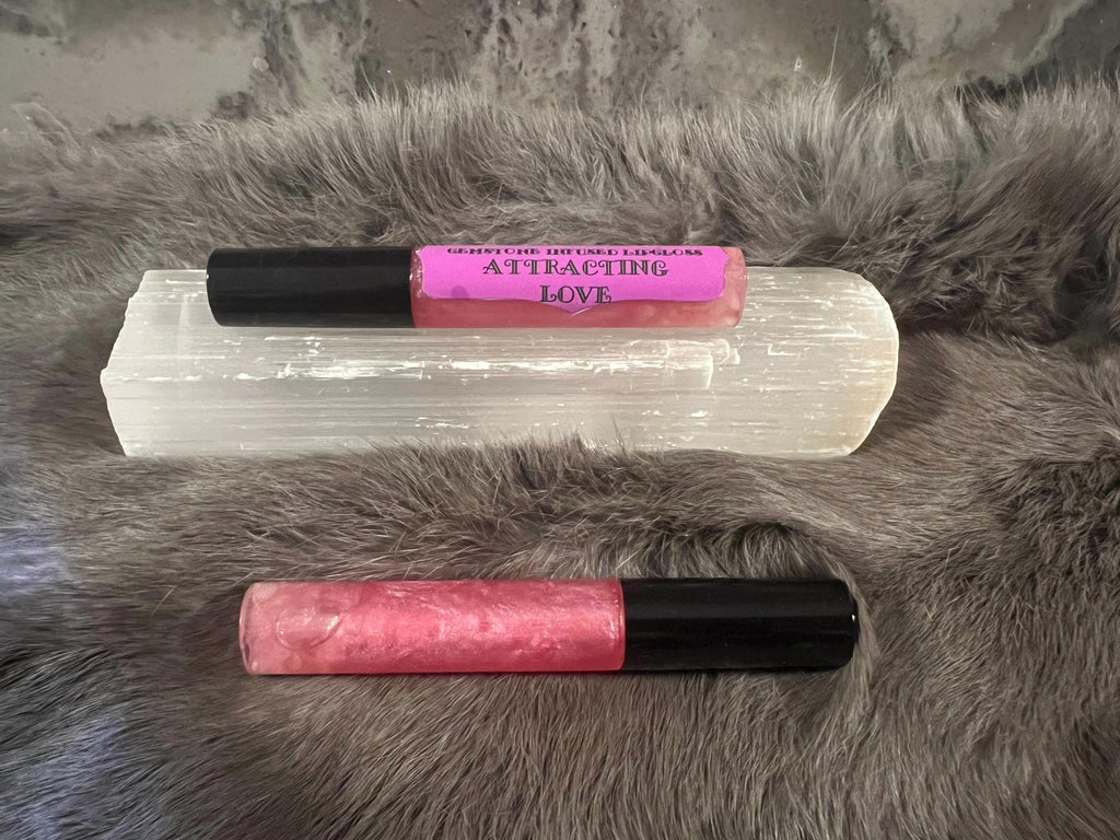Gemstone Infused Lip Gloss: Vegan Crystal Healing, Attracting Love