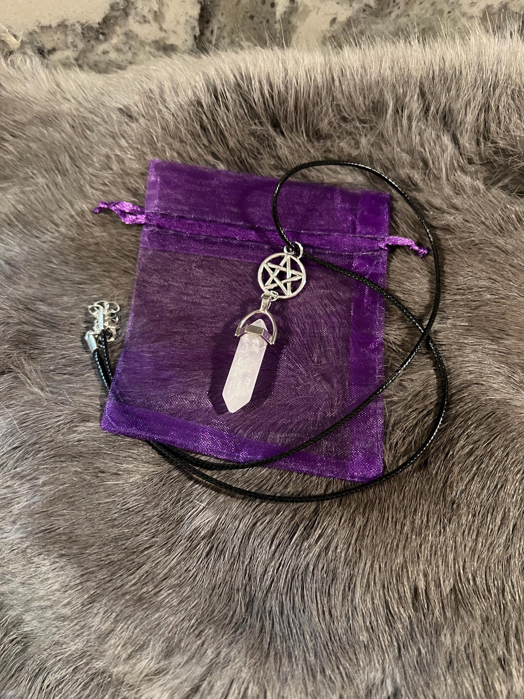Quartz Pentacle Necklace: Witchy Pagan Jewelry