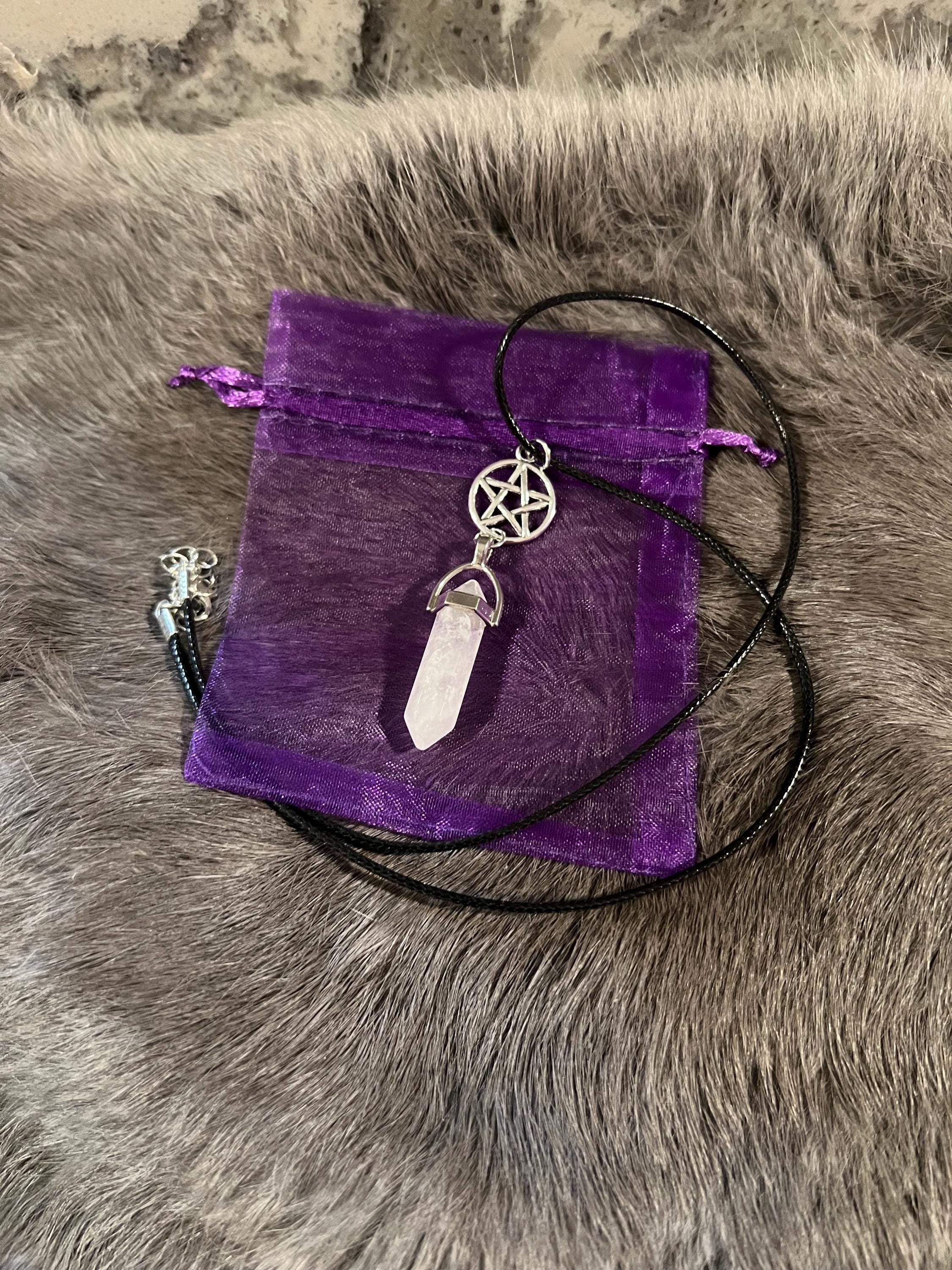 Quartz Pentacle Necklace: Witchy Pagan Jewelry