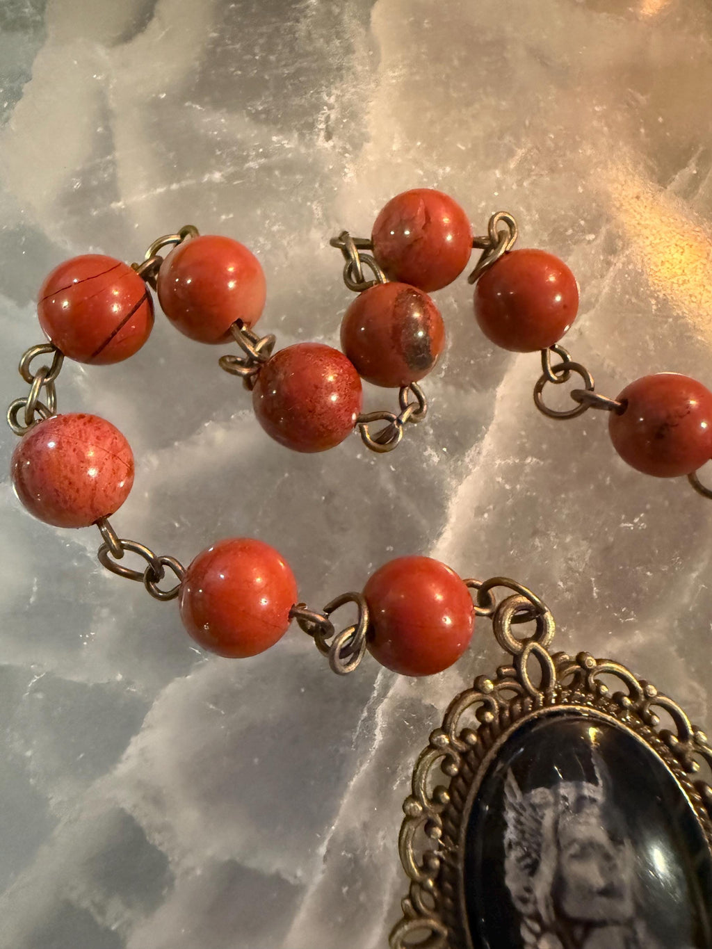 Freya Prayer Beads: Red Jasper Norse Goddess Rosary