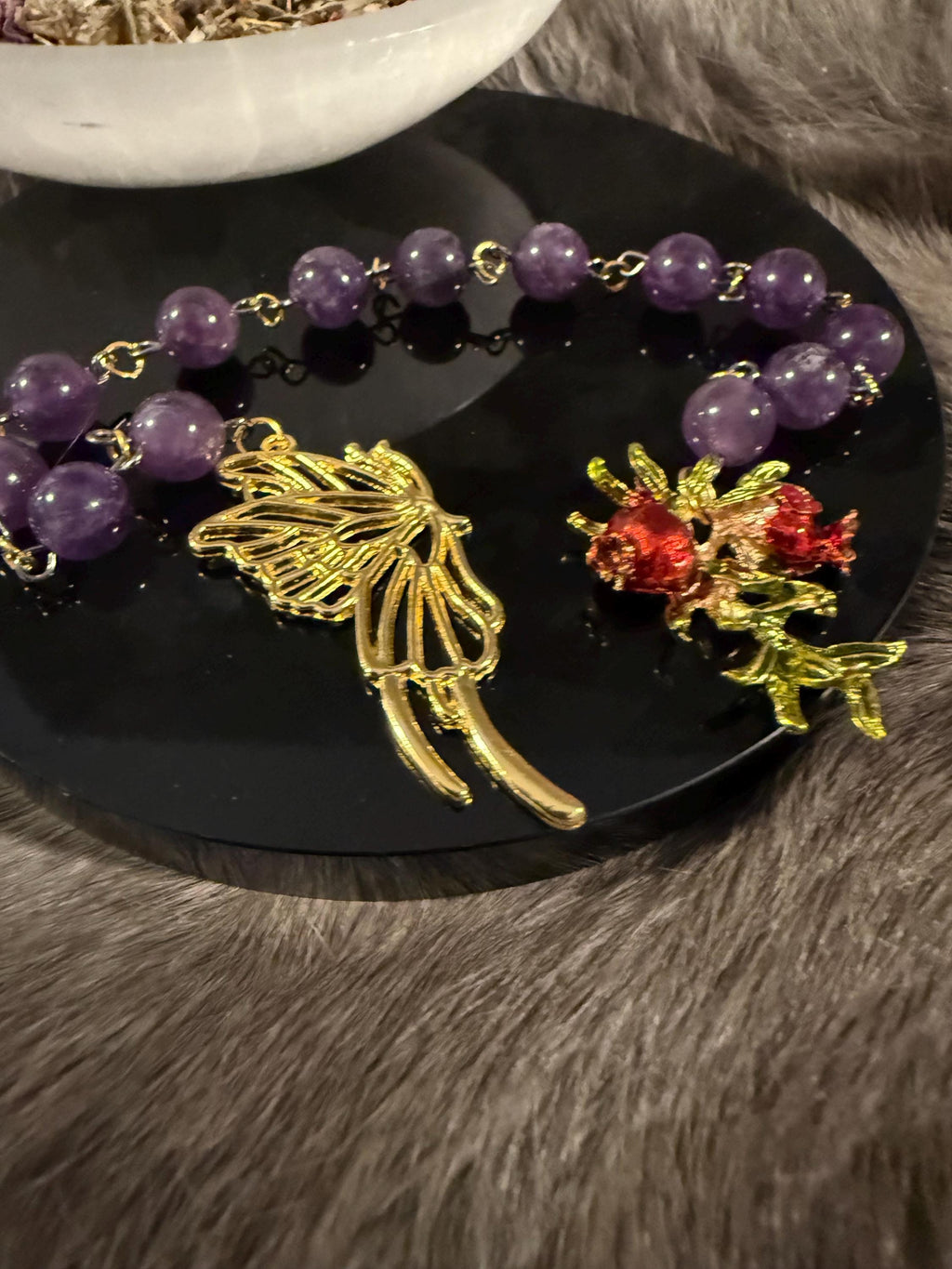 Persephone Diety Prayer Beads: Simple One Of A Kind Diety Prayer Bead Set