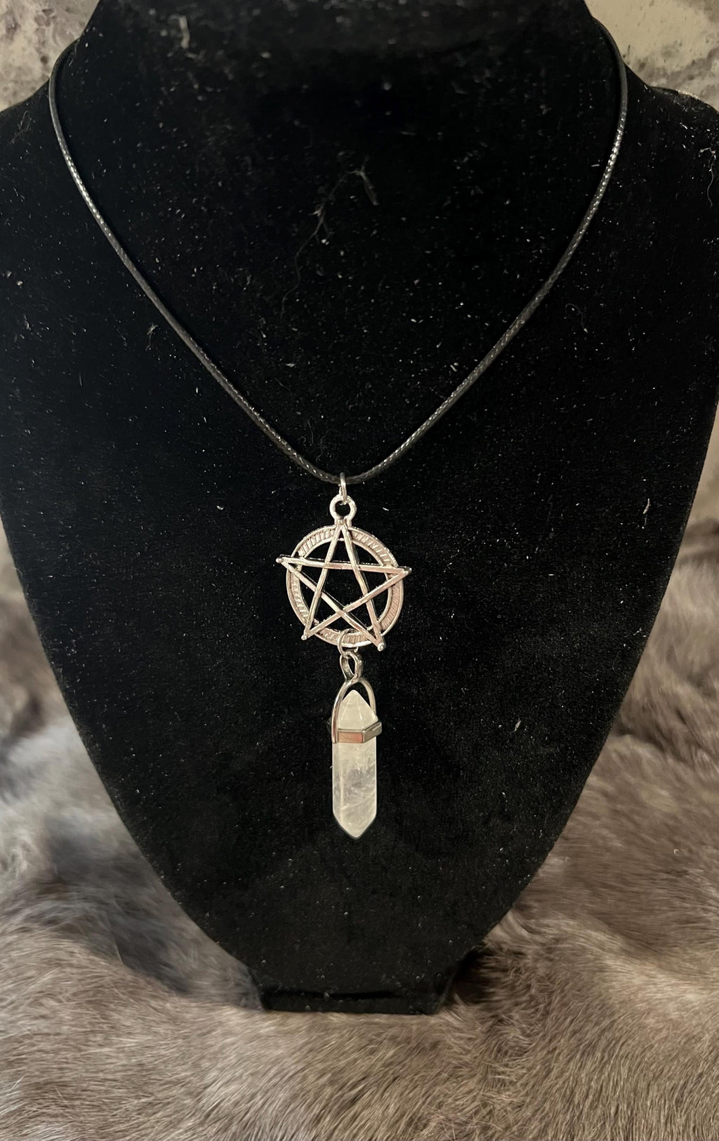 Quartz Pentacle Necklace: Witchy Pagan Jewelry