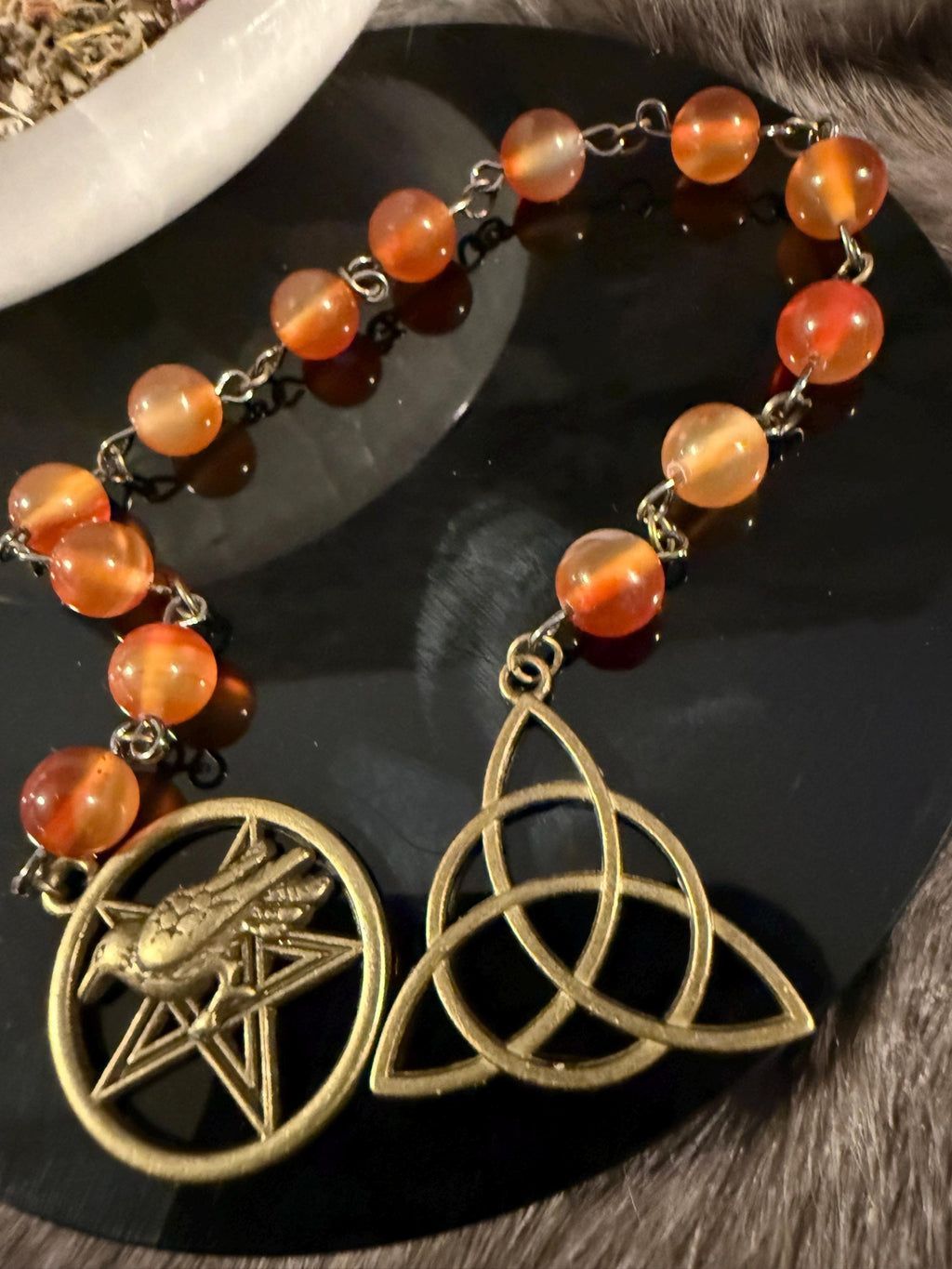 The Morrigan Diety Prayer Beads: Simple One Of A Kind Diety Prayer Bead Set