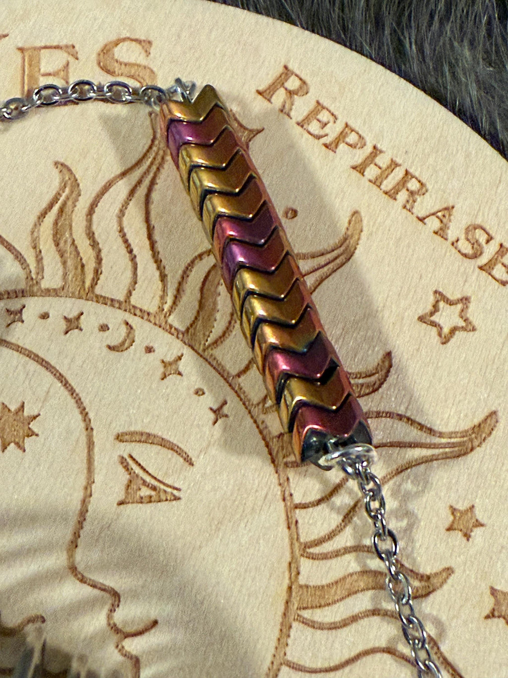 Metal Spiral Divination Pendulum: Dragon Scale Beaded Scrying Tool
