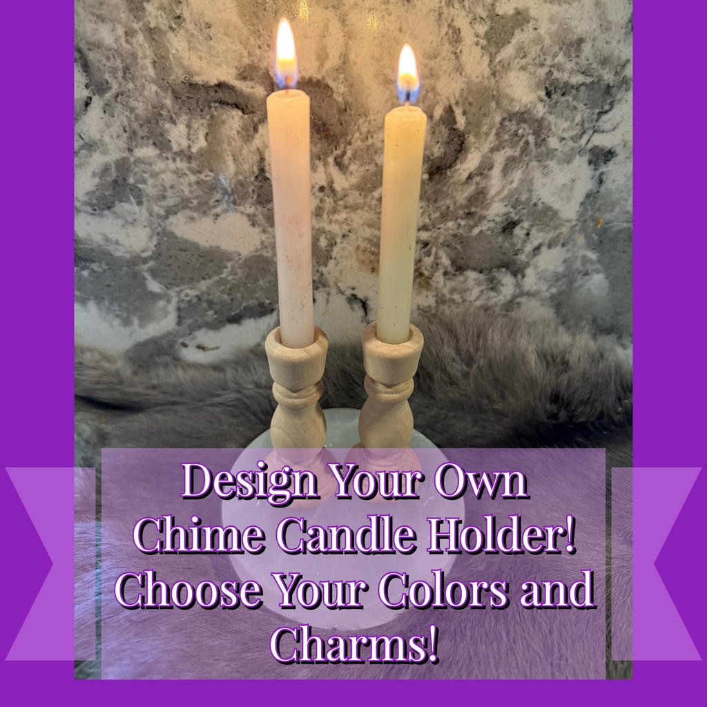 Customizable Wooden Chime Candle Holder – Altar Ritual Candle