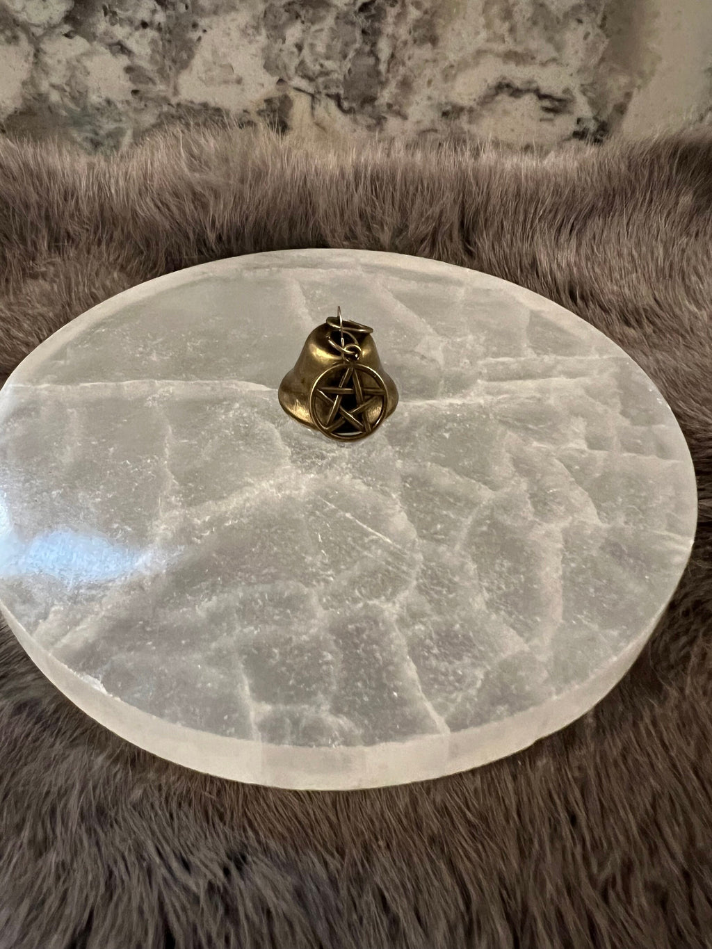 Small Altar Bell with Pentacle Charm - Witchcraft Tool