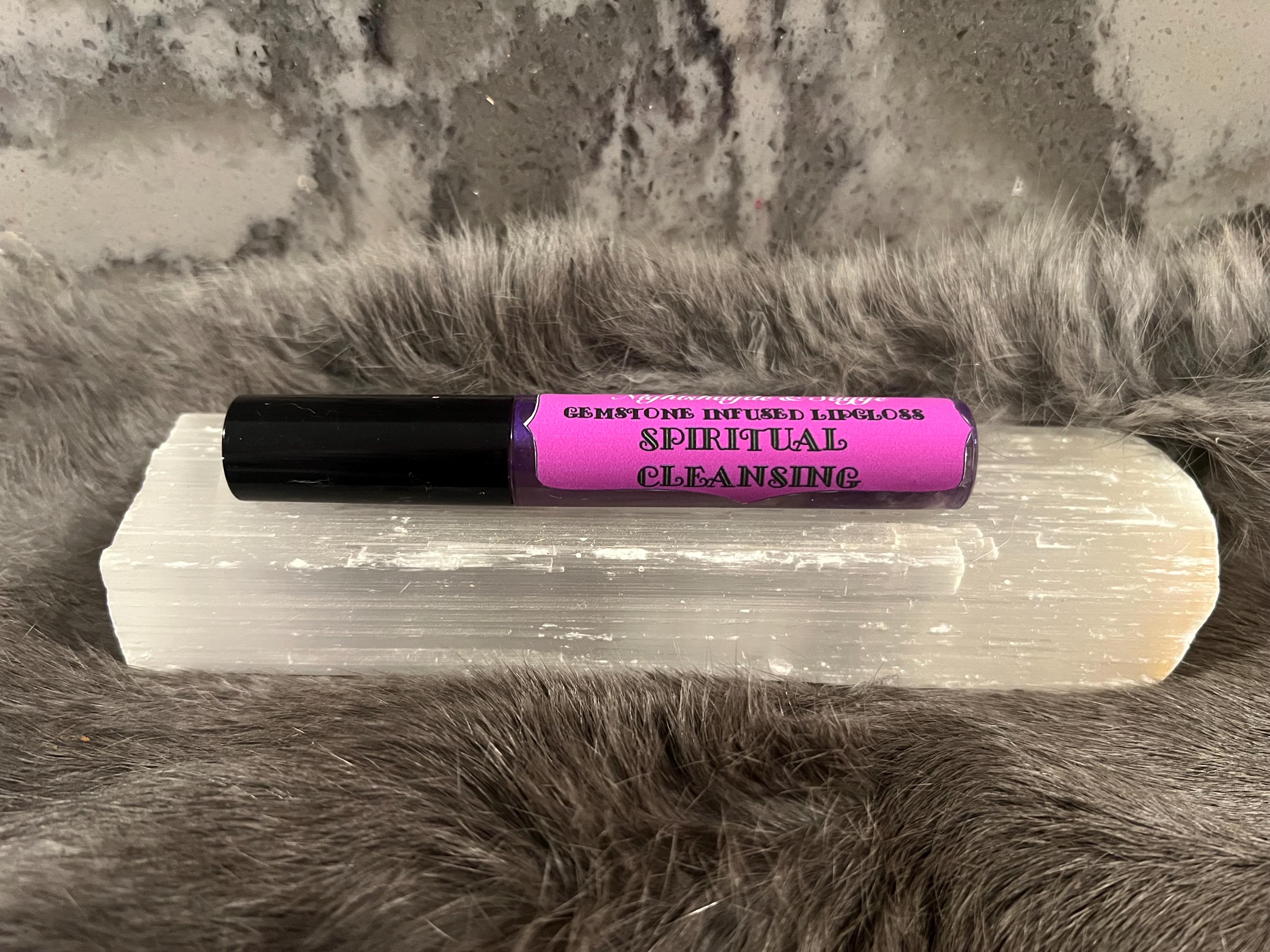 Witchy Lip Gloss: Amethyst Gemstone Infused, Vegan Spiritual Cleansing