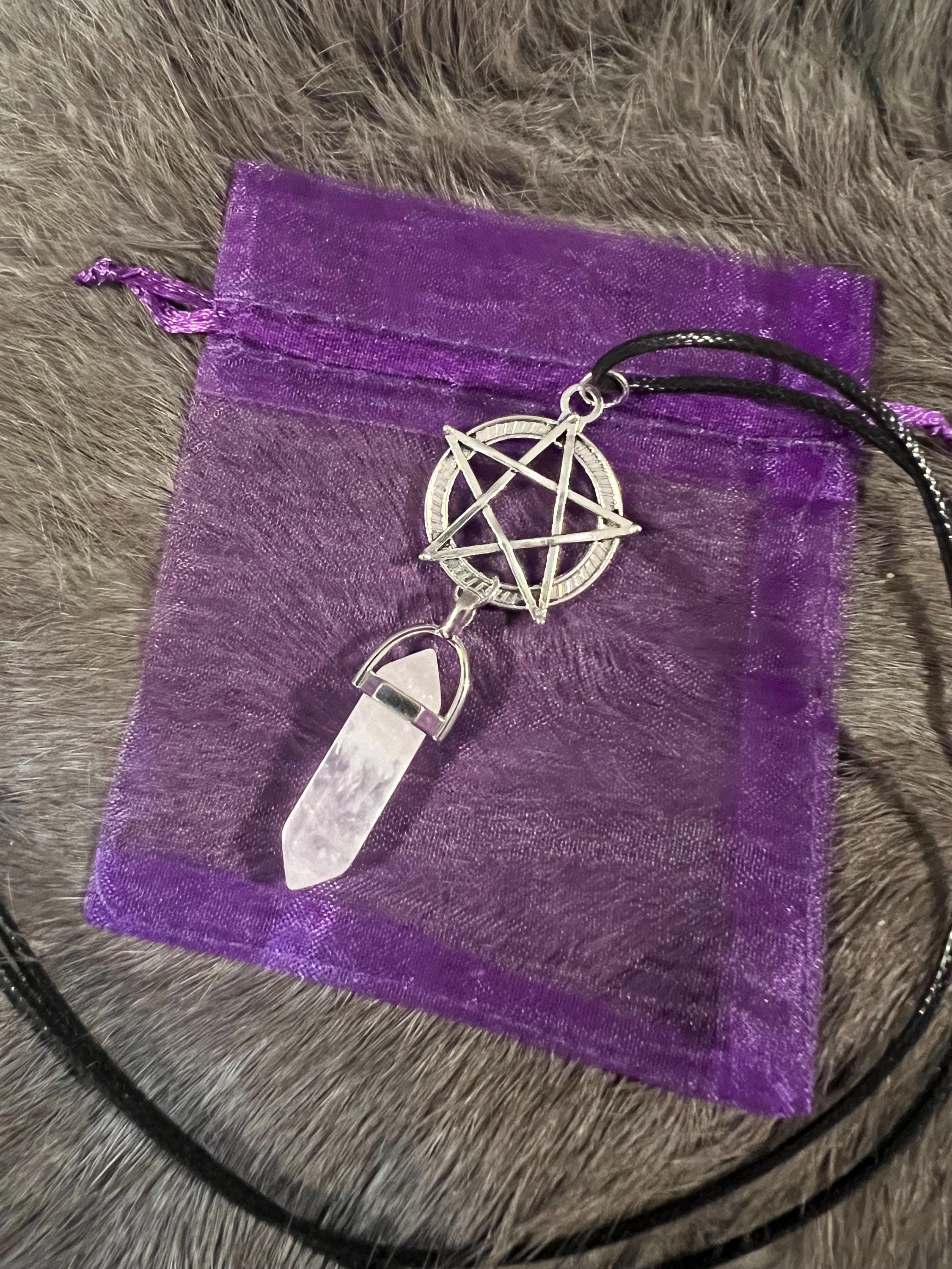 Quartz Pentacle Necklace: Witchy Pagan Jewelry