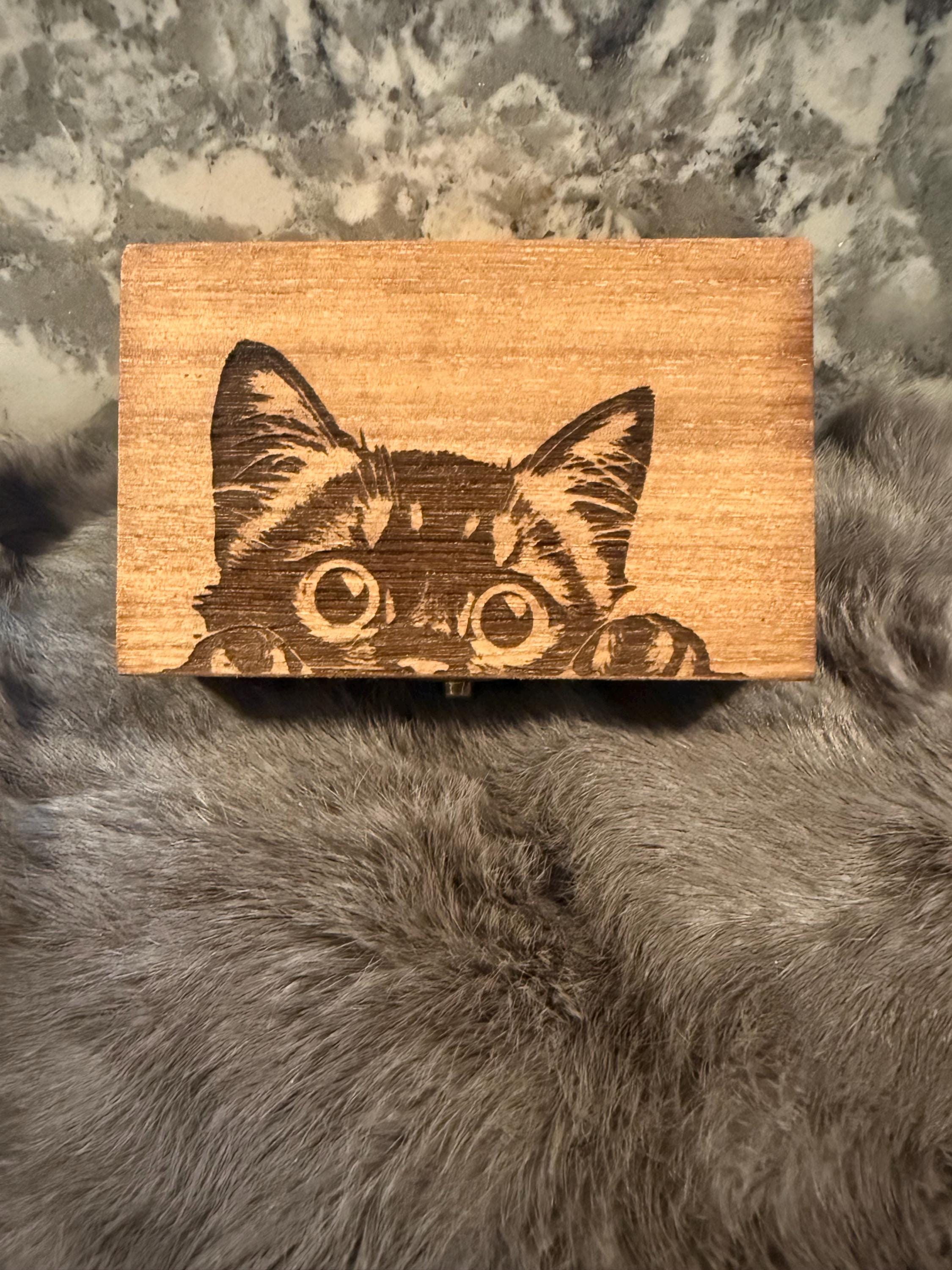 Etched Wood Tarot Card Box: Altar Box, Deck Storage (6x3.8 inches