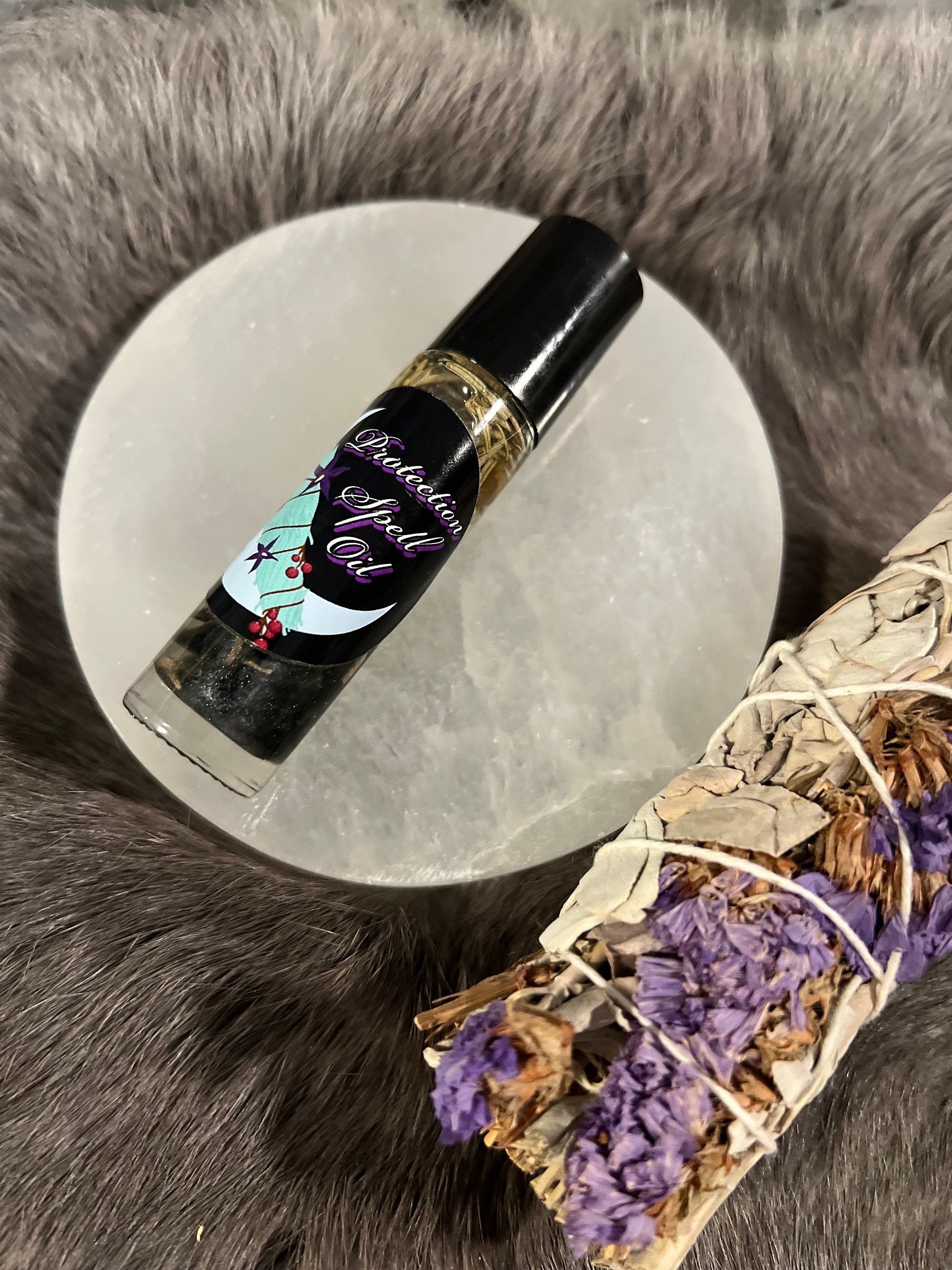 Organic Protection Spell Oil: Banish Negativity, Intention Anointing Oil