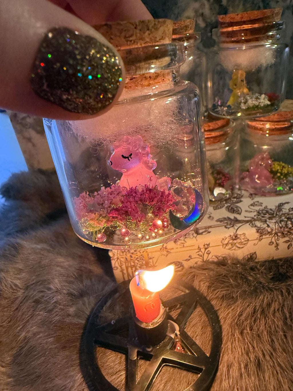 Glow in the Dark Pet Unicorn in a Jar: Witchy Magical Decor