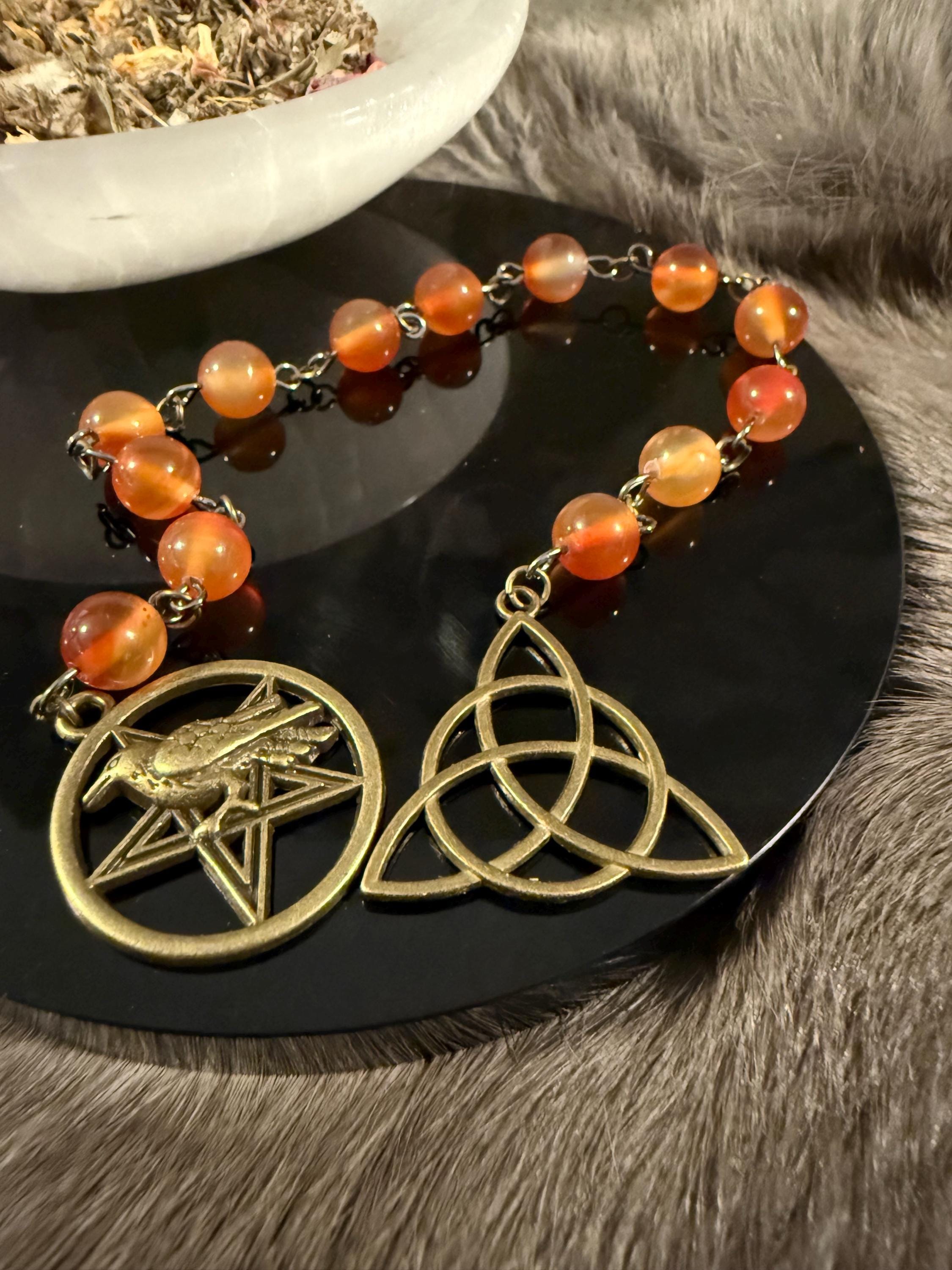 The Morrigan Diety Prayer Beads: Simple One Of A Kind Diety Prayer Bead Set