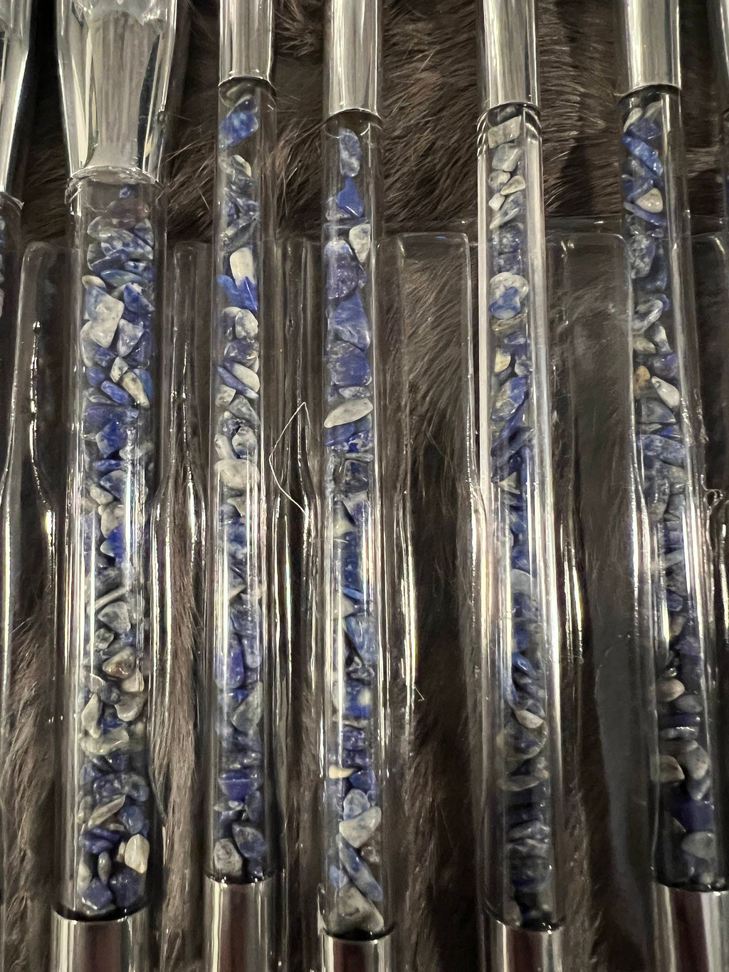 Lapis Lazuli Gemstone Makeup Brush Set - Witchy Vibes