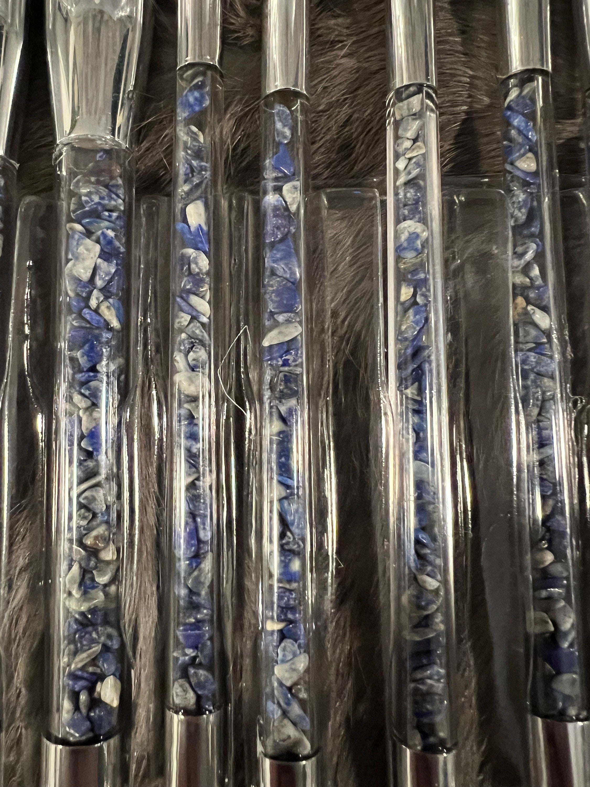 Lapis Lazuli Gemstone Makeup Brush Set - Witchy Vibes