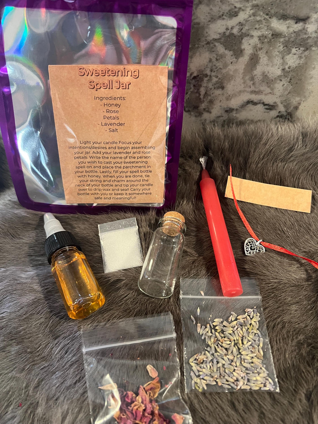 DIY Honey Jar Spell Kit: Sweetening Charm Bottle, Herbs & Crystal