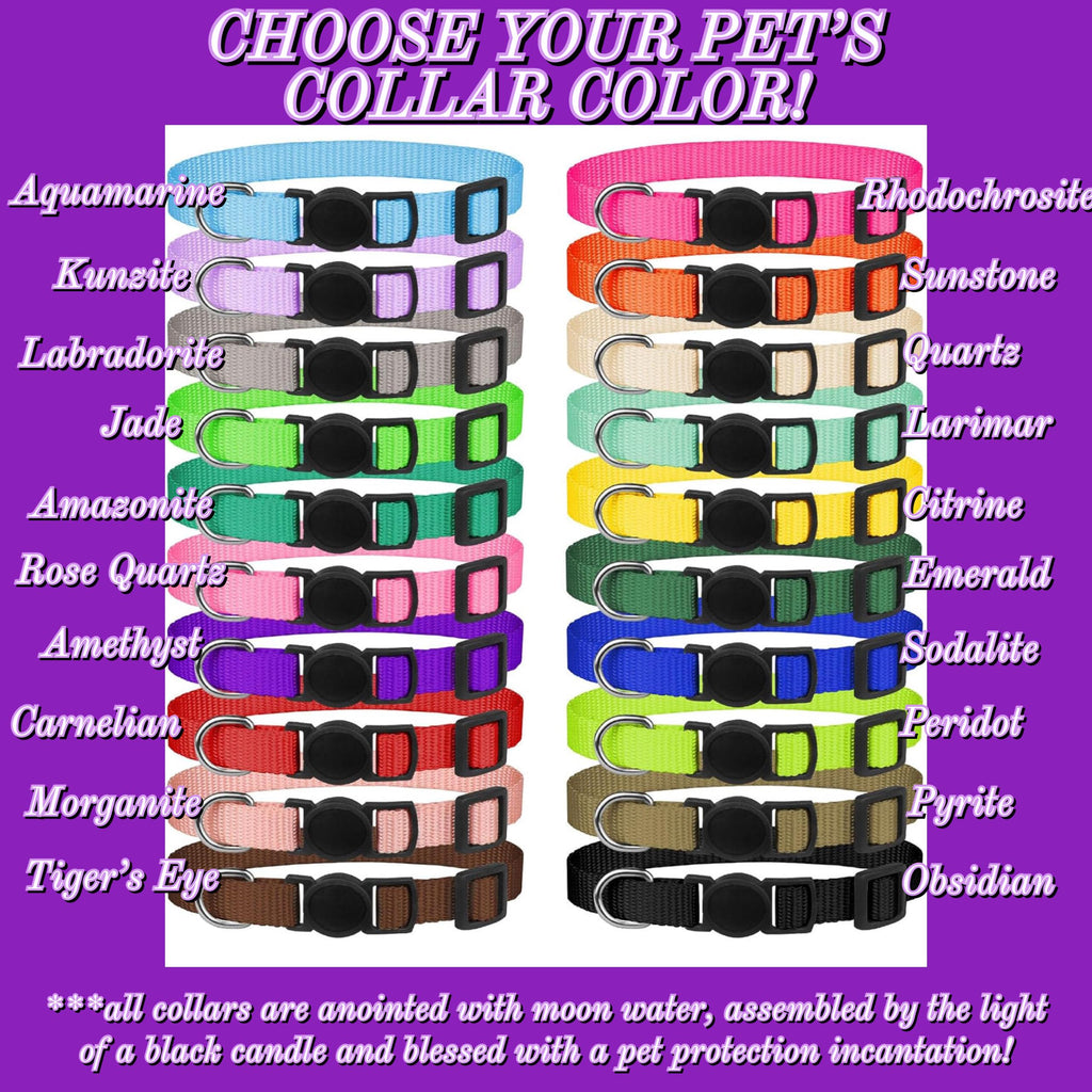 Blessed Pet Collar: Witchy Familiar Protection Collar with Pentacle Charm