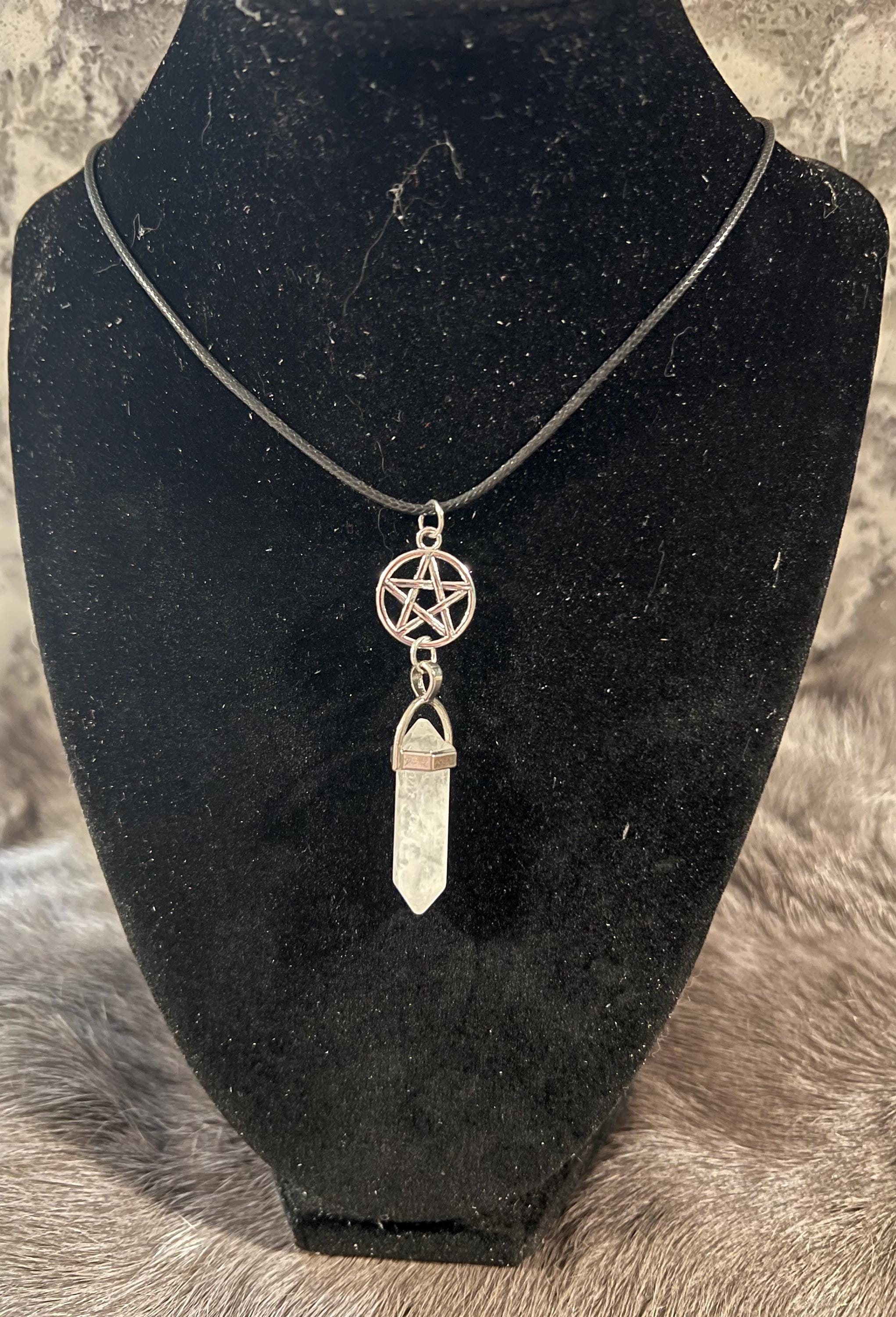 Quartz Pentacle Necklace: Witchy Pagan Jewelry