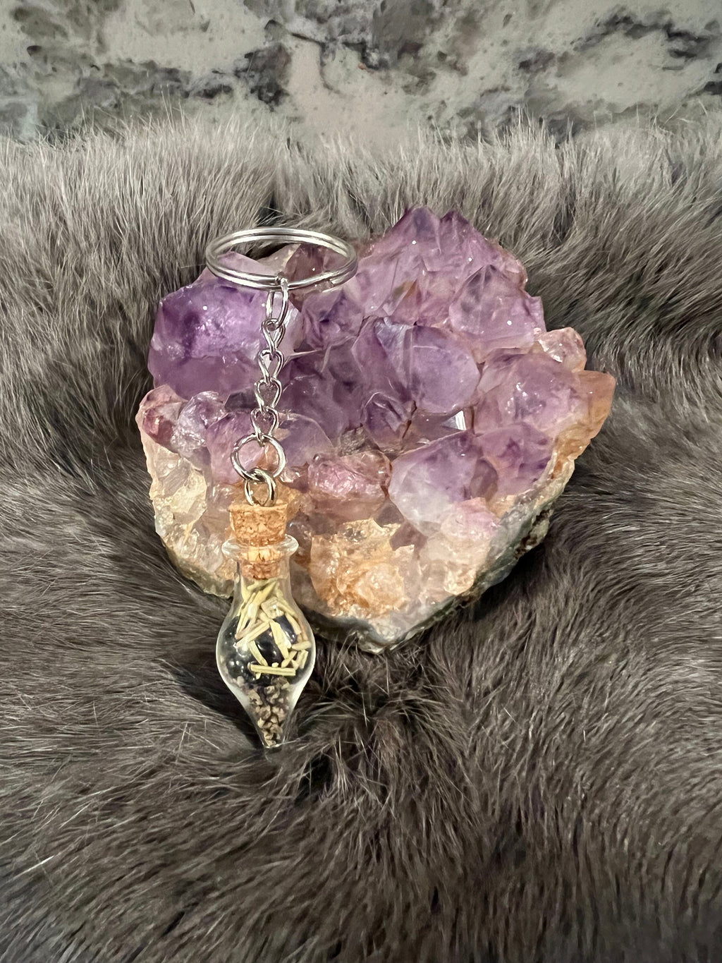 Handcrafted Spell Jar Keychain: Intention Bottle Charm