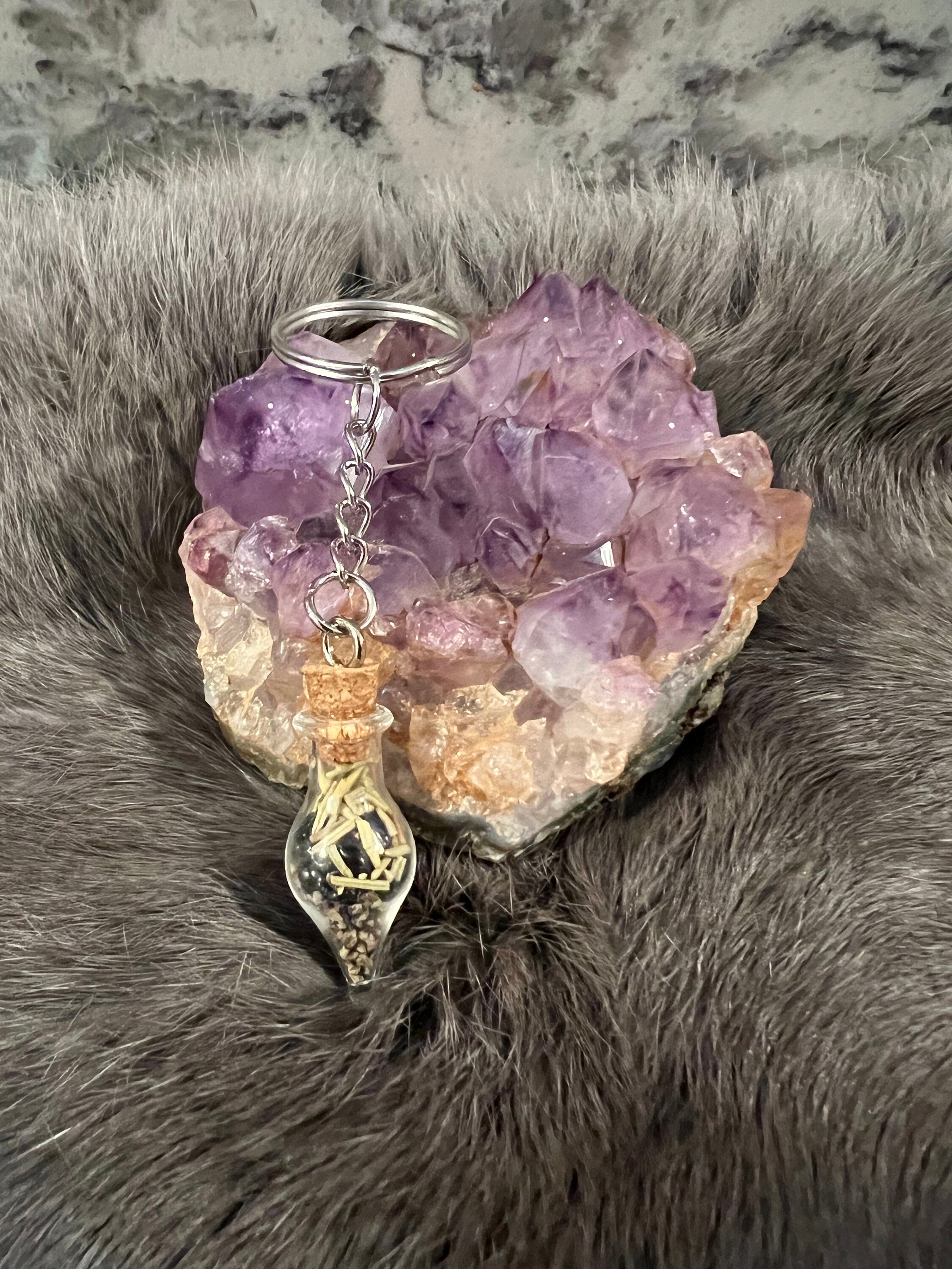 Handcrafted Spell Jar Keychain: Intention Bottle Charm