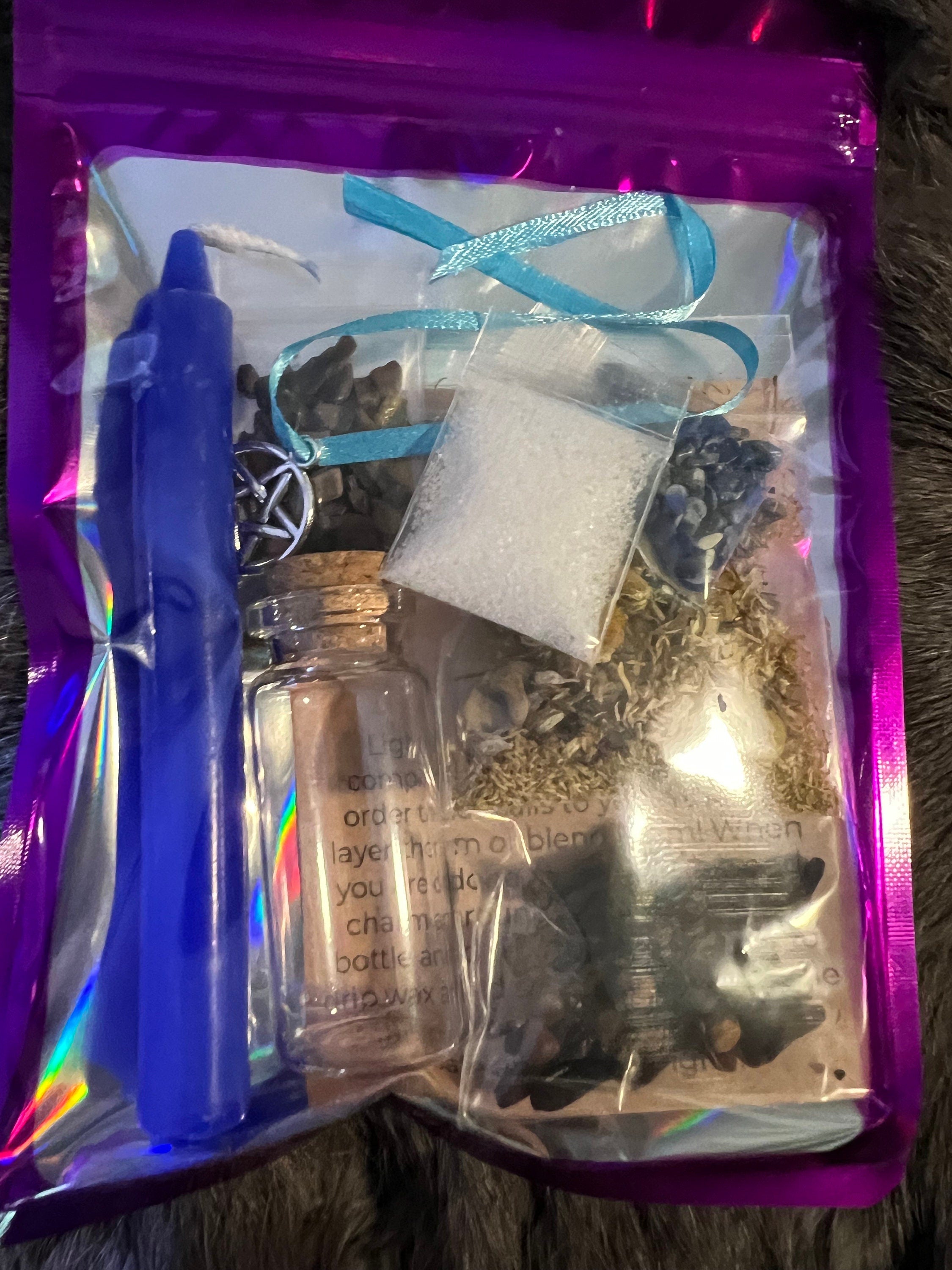 DIY Health Spell Jar Kit: Gemstones, Herbs, Candle & Charm