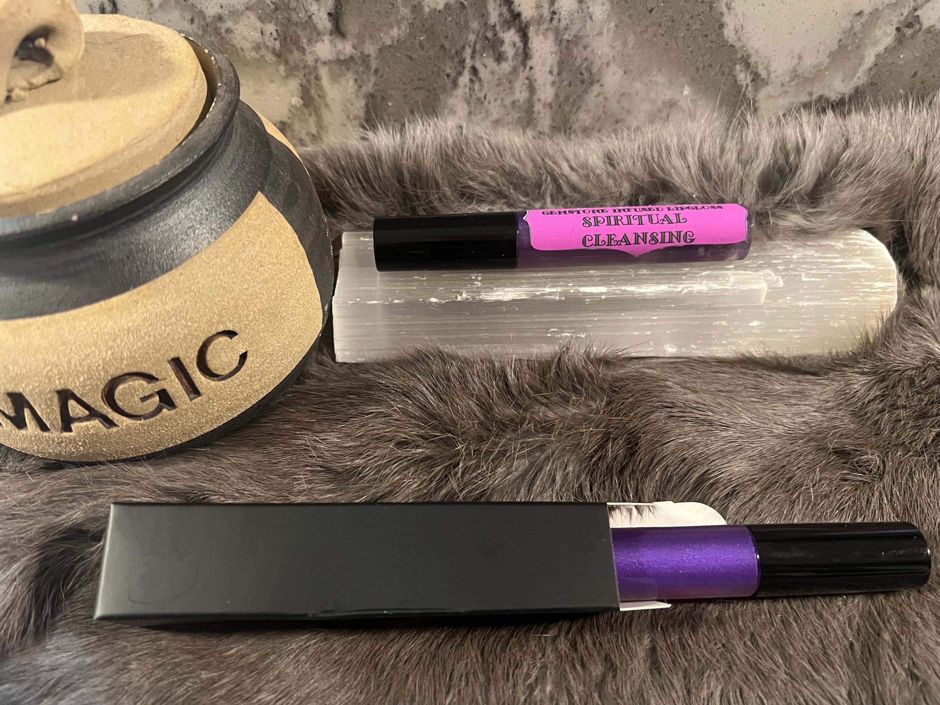 Witchy Lip Gloss: Amethyst Gemstone Infused, Vegan Spiritual Cleansing